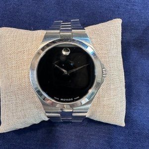 Movado Black Silver Classic Sapphire Museum Men's Watch